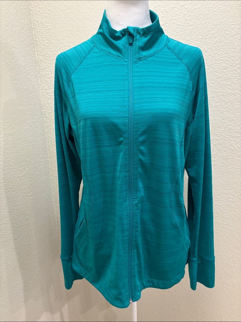 Athleta Teal Full-Zip Lightweight Hoodie